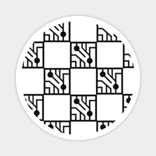 Black electronic circuits pattern Magnet